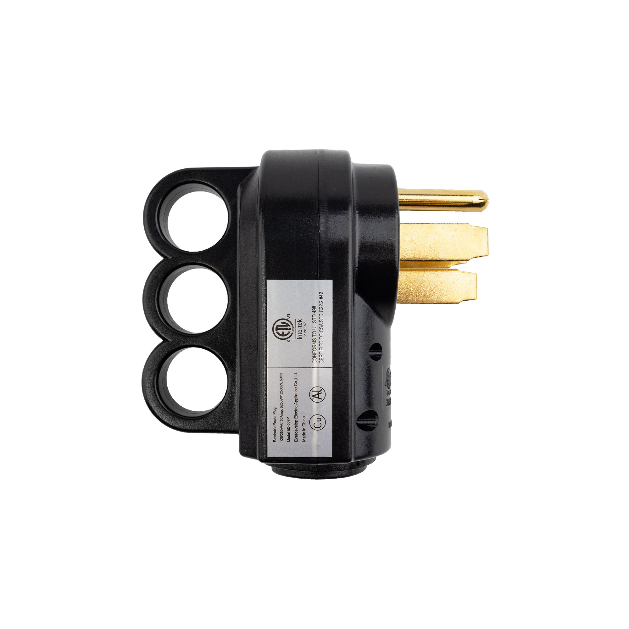 Power Sentry 50-Amp RV Replacement Plug — PVC, Compact Design, Model# GLRV50MR